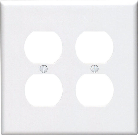 Leviton Midway White 2 gang Nylon Duplex Wall Plate 1 pk
