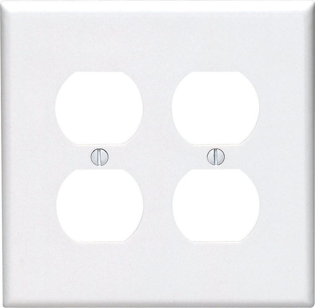 Leviton Midway White 2 gang Nylon Duplex Wall Plate 1 pk