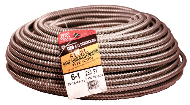 Southwire Duraclad 250 ft. 6/1 Solid Bare Armored Copper Wire