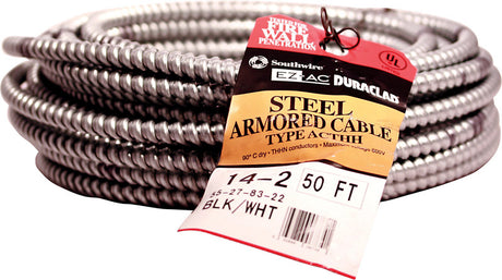 Southwire 50 ft. 14/2 Solid Steel Armored AC Cable