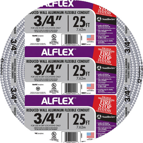 Southwire 3/4 in. D X 25 ft. L Aluminium Flexible Electrical Conduit For FMC