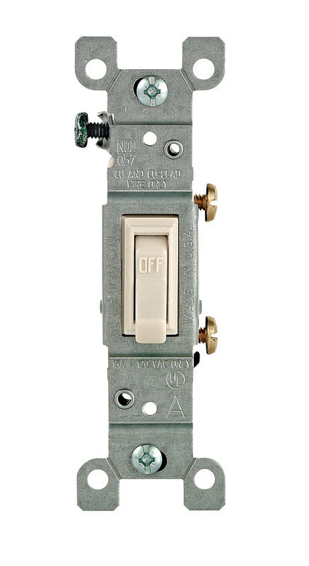 Leviton 15 amps Single Pole Toggle AC Quiet Switch Light Almond 10 pk