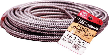 Southwire Duraclad 100 ft. 12/2 Solid Steel Armored AC Cable