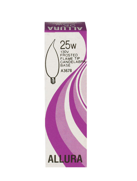 Satco ALLURA 25 W CA9 Chandelier Incandescent Bulb E12 (Candelabra) Soft White 1 pk