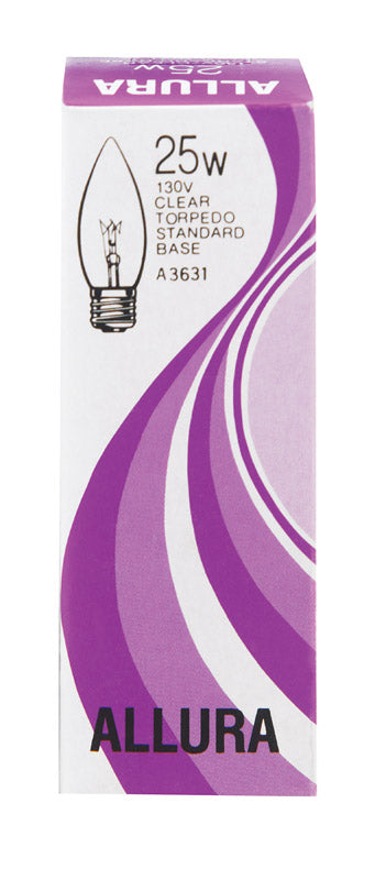 Satco ALLURA 25 W B11 Chandelier Incandescent Bulb E26 (Medium) Soft White 1 pk