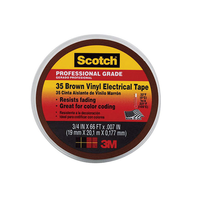 Scotch 3/4 in. W X 66 ft. L Brown Vinyl Electrical Tape