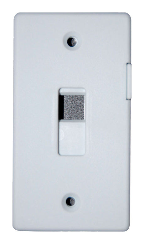 Adamax White 1 gang Stamped Steel Toggle Switch Guard 1 pk