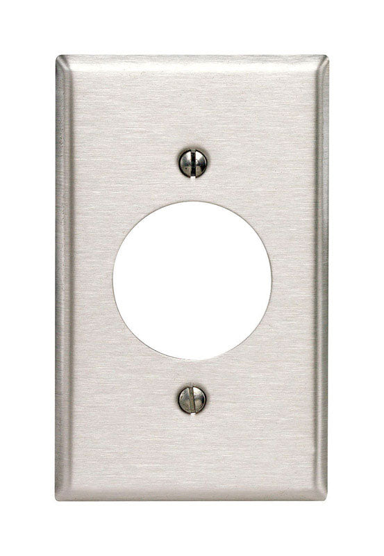 Leviton Commercial Silver 1 gang Stainless Steel Outlet Wall Plate 1 pk