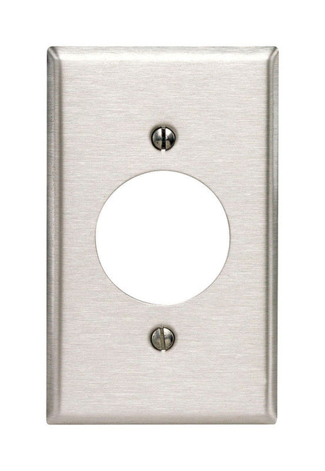 Leviton Commercial Silver 1 gang Stainless Steel Outlet Wall Plate 1 pk