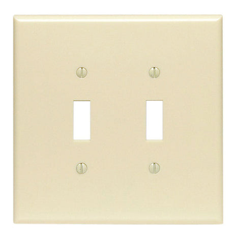Leviton Ivory 2 gang Thermoset Plastic Toggle Wall Plate 1 pk