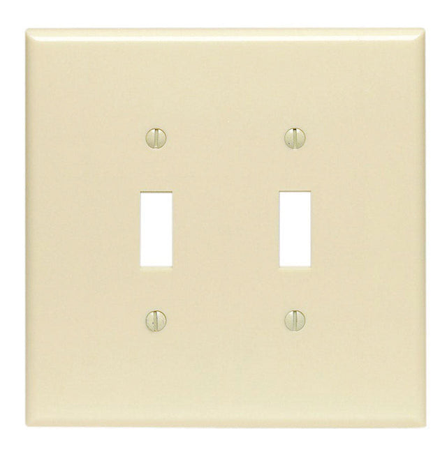Leviton Ivory 2 gang Thermoset Plastic Toggle Wall Plate 1 pk