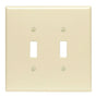 Leviton Ivory 2 gang Thermoset Plastic Toggle Wall Plate 1 pk