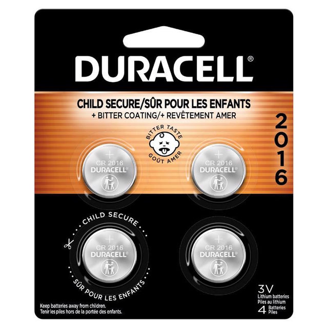 Duracell Lithium Coin DL2016/CR2016 3 V Button Cell Battery 4 pk