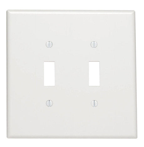 Leviton White 2 gang Thermoset Plastic Toggle Wall Plate 1 pk