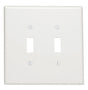 Leviton White 2 gang Thermoset Plastic Toggle Wall Plate 1 pk