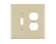 Leviton Ivory 2 gang Thermoset Plastic Duplex/Toggle Wall Plate 1 pk