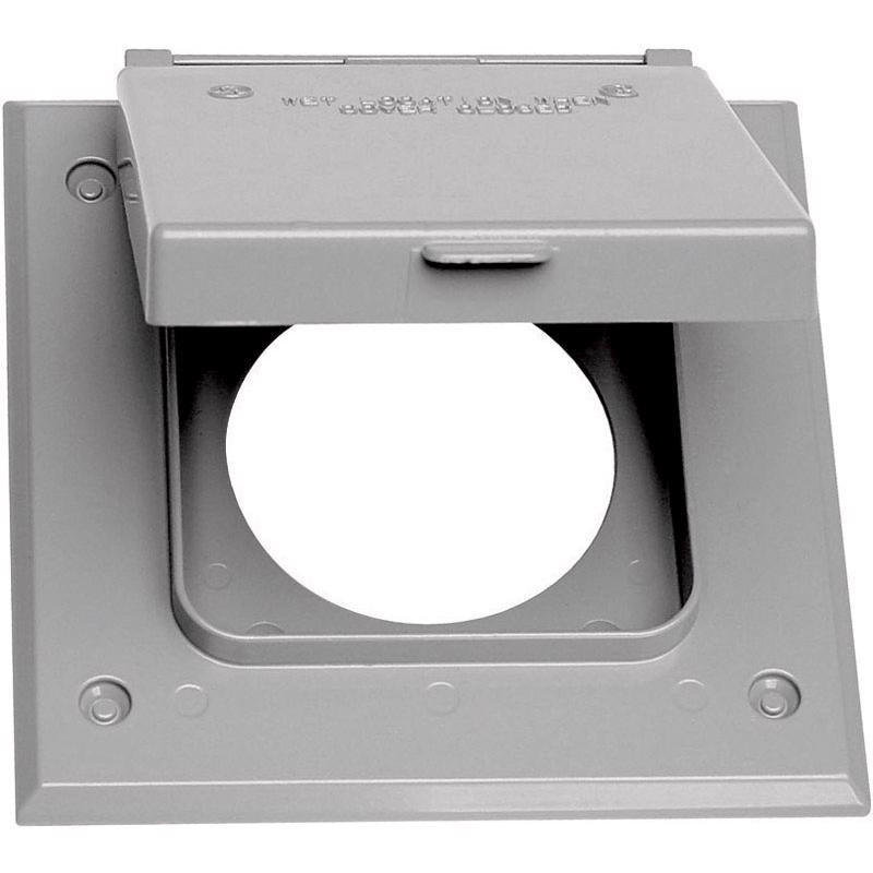 Sigma Engineered Solutions Square Metal 2 gang 20/50 Amp Receptacle Cover