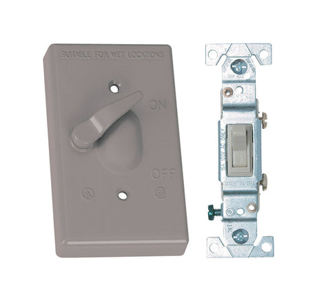 Sigma Engineered Solutions Rectangle Metal 1 gang Toggle Switch and Cover