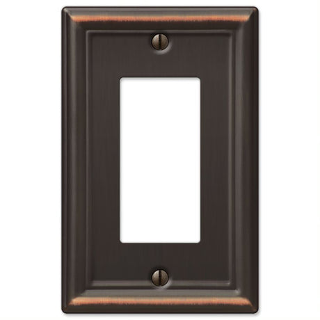 Amerelle Chelsea Aged Bronze 1 gang Stamped Steel Decorator Wall Plate 1 pk