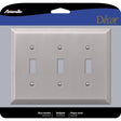 Amerelle Century Brushed Nickel 3 gang Stamped Steel Toggle Wall Plate 1 pk