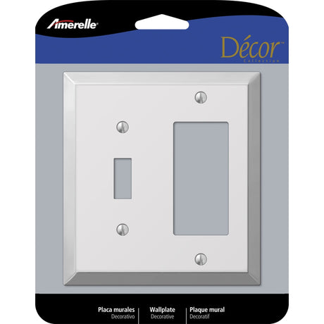 Amerelle Century Polished Chrome 2 gang Stamped Steel Decorator/Toggle Wall Plate 1 pk