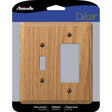 Amerelle Contemporary Medium Brown 2 gang Oak Wood Toggle Wall Plate 1 pk