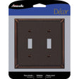 Amerelle Imperial Bead Aged Bronze 2 gang Die-Cast Metal Toggle Wall Plate 1 pk