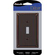 Amerelle Imperial Bead Aged Bronze 1 gang Die-Cast Metal Toggle Wall Plate 1 pk