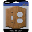 Amerelle Country Brown 2 gang Wood Duplex/Toggle Wall Plate 1 pk