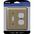Amerelle Devon Brushed Brass 2 gang Stamped Steel Duplex/Toggle Wall Plate 1 pk