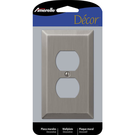 Amerelle Century Antique Nickel 1 gang Stamped Steel Duplex Wall Plate 1 pk