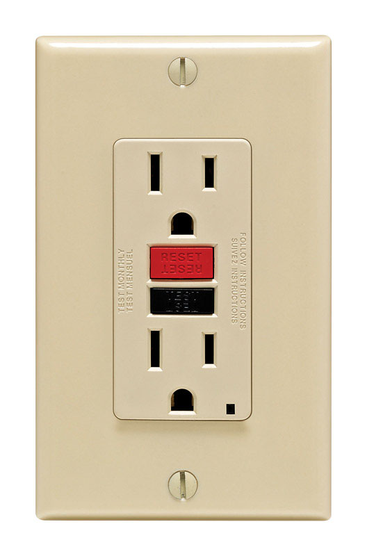 Leviton 15 amps 125 V Ivory GFCI Outlet 5-15R 1 pk