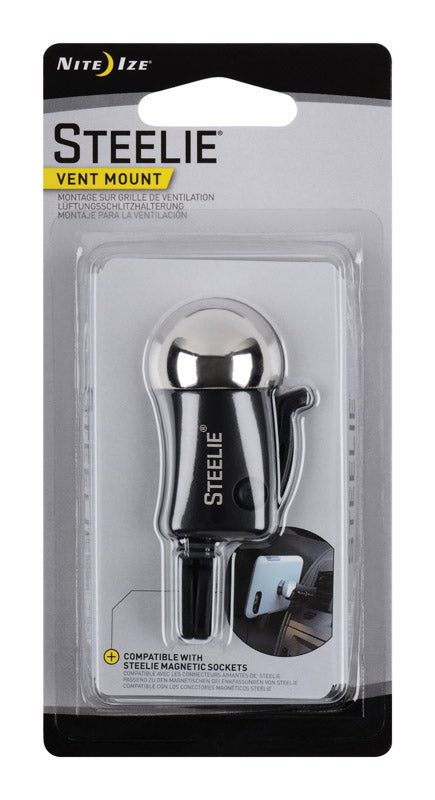 Nite Ize Steelie Black/Silver Cell Phone Car Vent Mount For All Mobile Devices