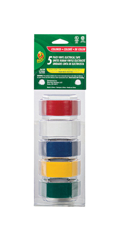 Duck 3/4 in. W X 12 ft. L Assorted Vinyl Electrical Tape