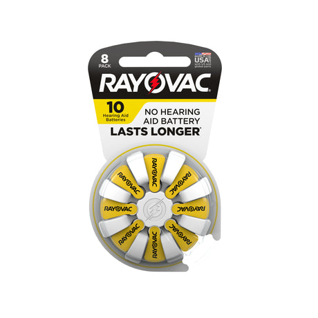 Rayovac Lasts Longer Zinc Air 10 1.45 V Hearing Aid Battery 8 pk