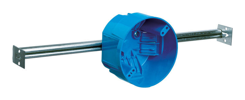 Carlon 20 cu in Round Polycarbonate 1 gang Electrical Box w/Hanger Bar Blue