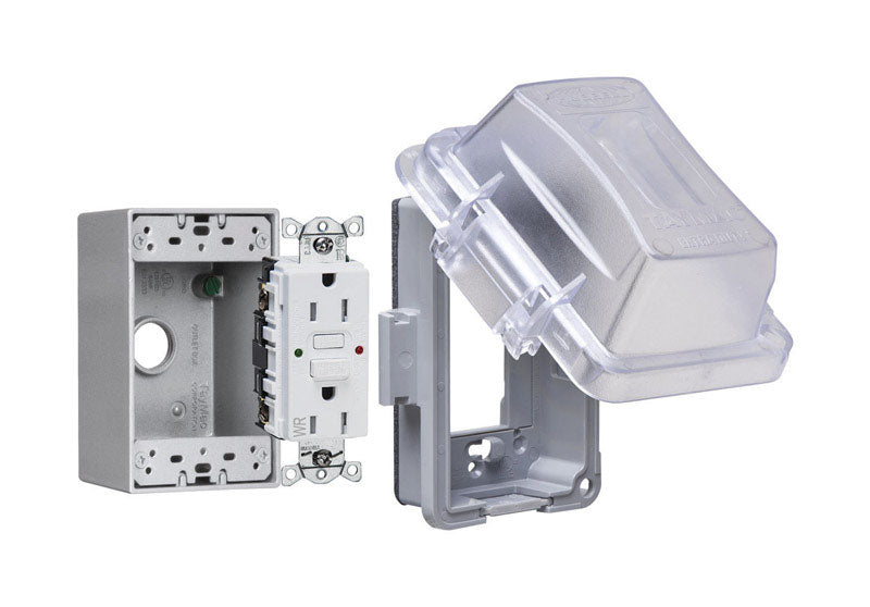 TayMac Rectangle Thermoplastic 1 gang GFCI Outlet Kit