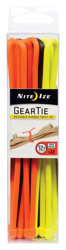 Nite Ize Gear Tie 12 in. L Assorted Twist Ties 12 pk