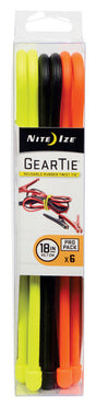 Nite Ize Gear Tie 18 in. L Assorted Twist Ties 6 pk