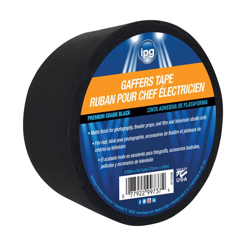 IPG 2.83 in. W X 54.7 yd L Black Gaffer's Tape