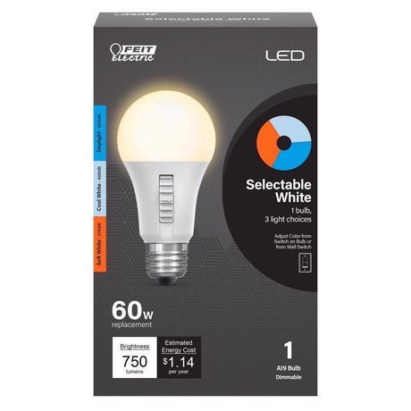 Feit A19 E26 (Medium) LED Bulb Multi-Colored 60 Watt Equivalence 1 pk