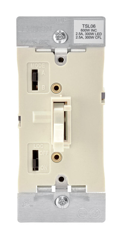Leviton Light Almond 600 W Toggle Dimmer Switch 1 pk