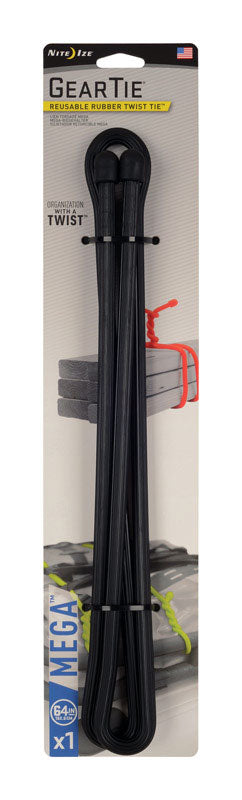 Nite Ize Gear Tie 64 in. L Black Twist Ties 1 pk