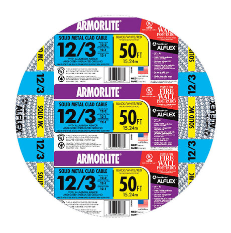Southwire Armorlite 50 ft. 12/3 Solid THHN Metal Clad Cable