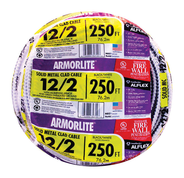 Southwire Armorlite 250 ft. 12/2 Solid THHN Metal Clad Cable