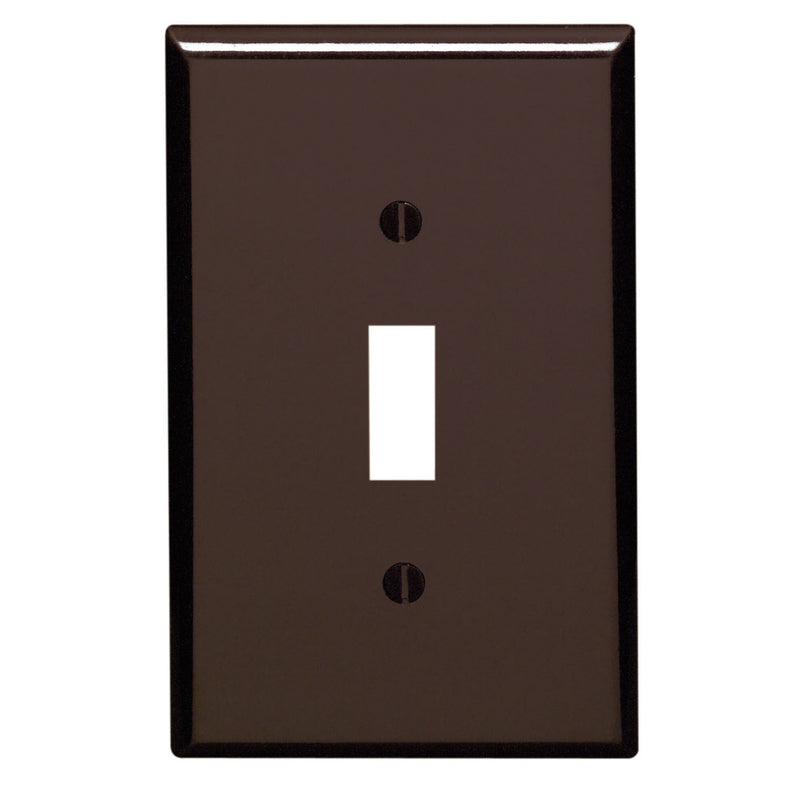 Leviton Brown 1 gang Plastic Toggle Wall Plate 1 pk