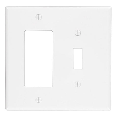 Leviton White 2 gang Thermoplastic Nylon Decorator/Toggle Wall Plate 1 pk