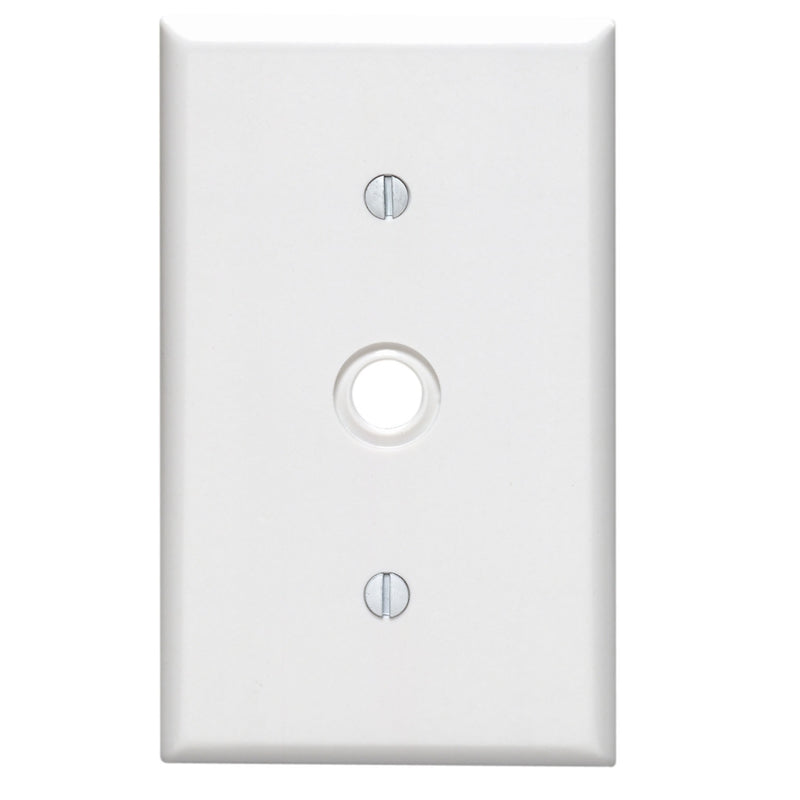 Leviton White 1 gang Plastic Cable/Telco Wall Plate 1 pk