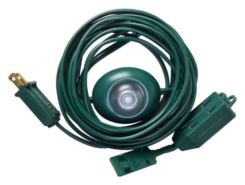 Woods Indoor 15 ft. L Green Extension Cord with Switch 16/2