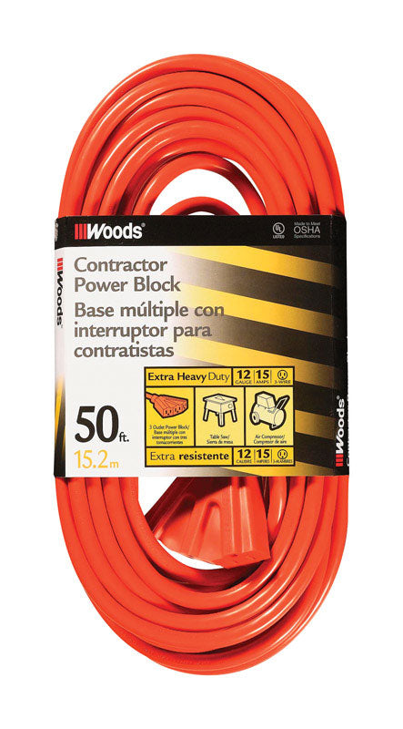 Woods 12/3 SJTW 300 V 50 ft. L Power Cord
